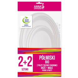 AZ Polmiski BIO z pulpy trzciny cukrowej DUZE 2szt i MALE 2szt